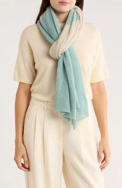 Portolano Colorblock Lambswool & Angora Blend Knit Scarf