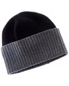 Portolano Colorblocked Cashmere Beanie In Black