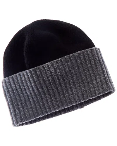 Portolano Colorblocked Cashmere Beanie In Black