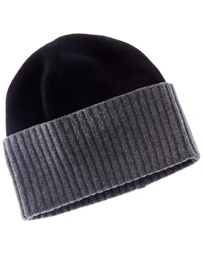 Portolano Colorblocked Cashmere Beanie In Black