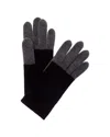 Portolano Colorblocked Cashmere Gloves In Black
