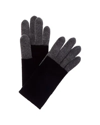 Portolano Colorblocked Cashmere Gloves In Black