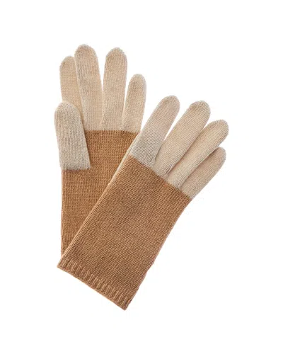 Portolano Colorblocked Cashmere Gloves In Brown