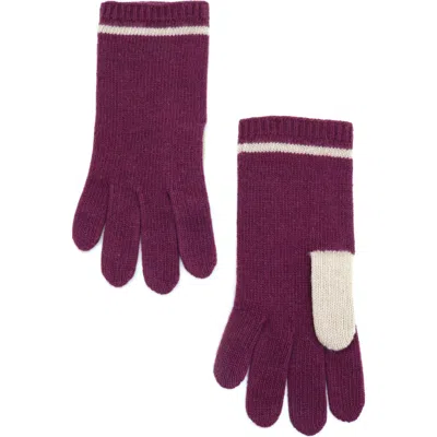 Portolano Colorblocked Cashmere Gloves In Burgundy