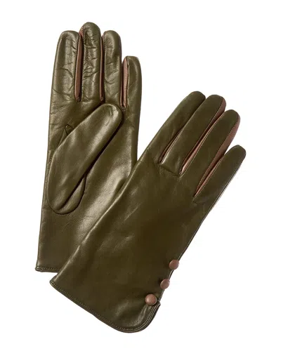 PORTOLANO PORTOLANO CONTRAST & BUTTONS LEATHER GLOVES
