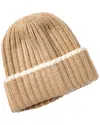 Portolano Contrast Color Wool-blend Beanie In Brown