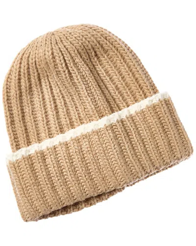 Portolano Contrast Color Wool-blend Beanie In Brown