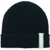 Portolano Contrast Detail Rib Cuff Beanie In Blue