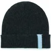 Portolano Contrast Detail Rib Cuff Beanie In Blue
