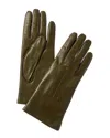 Portolano Wool-lined Leather Gloves In Green