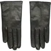 Portolano Contrast Stitch Leather Gloves In Black