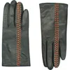 Portolano Contrast Stitch Leather Gloves In Green