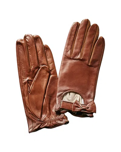 Portolano Cork Leather Driving Gloves In Brown