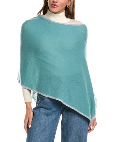 Portolano Cowl Neck Cashmere Poncho In Blue