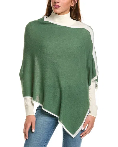 Portolano Cowl Neck Cashmere Poncho In Green