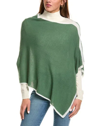 Portolano Cowl Neck Cashmere Poncho In Green