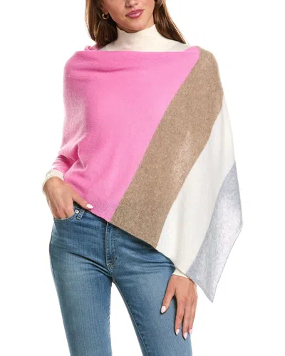 Portolano Cowl Neck Cashmere Poncho In Pink