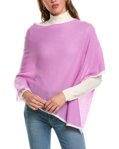 Portolano Cowl Neck Cashmere Poncho In Purple