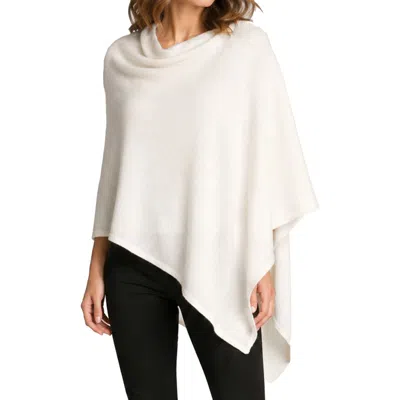 Portolano Cowl Neck Knit Poncho In White