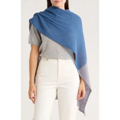 Portolano Cowl Neck Wool Blend Scarf In Blue