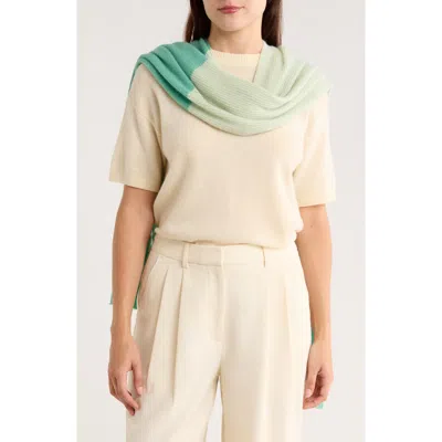 Portolano Cowl Neck Wool Blend Scarf In Green