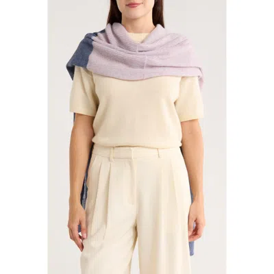 Portolano Cowl Neck Wool Blend Scarf In Purple