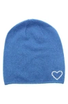 Portolano Crystal Heart Beanie In Blue