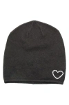 Portolano Crystal Heart Beanie In Black