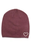 Portolano Crystal Heart Beanie In Pink