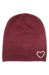 Portolano Crystal Heart Beanie In Brown