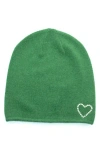 Portolano Crystal Heart Beanie In Green