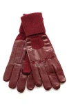 Portolano Cuffed Leather Gloves In Red