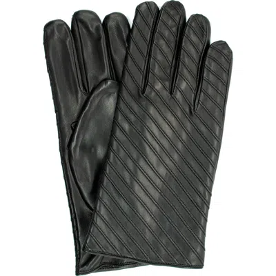Portolano Diagonal Corded Gloves In Black