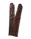 Portolano Dnu  Long Silk-lined Leather Gloves In Green