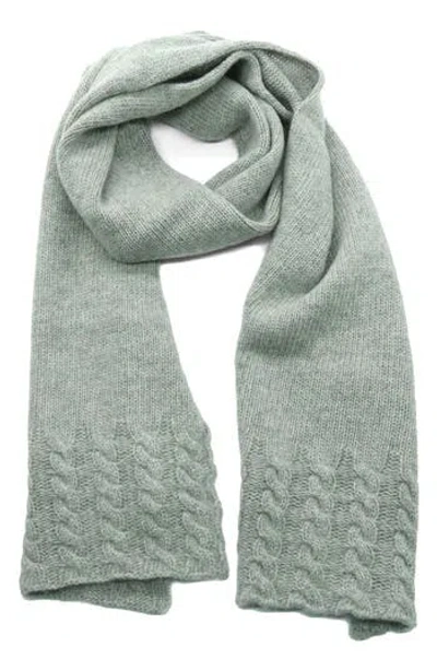 Portolano Dorset Cable Knit Scarf In Gray