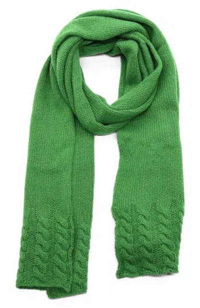 Portolano Dorset Cable Knit Scarf In Green