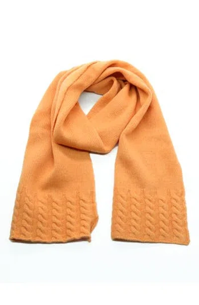 Portolano Dorset Cable Knit Scarf In Orange
