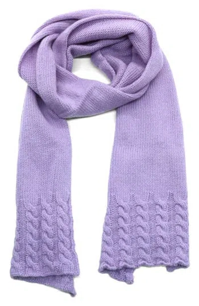 Portolano Dorset Cable Knit Scarf In Purple