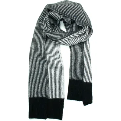 Portolano Double Face Merino Wool Scarf In Gray