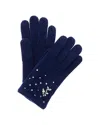 Portolano Embellished Cashmere Gloves In Blue