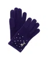 Portolano Embellished Cashmere Gloves In Pink