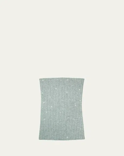 Portolano Embellished Cashmere Scarf In Light Grey