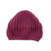Portolano Rickrack Stitch Wool Blend Beanie In Burgundy