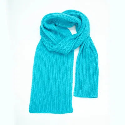 Portolano Fancy Stitch Scarf In Blue