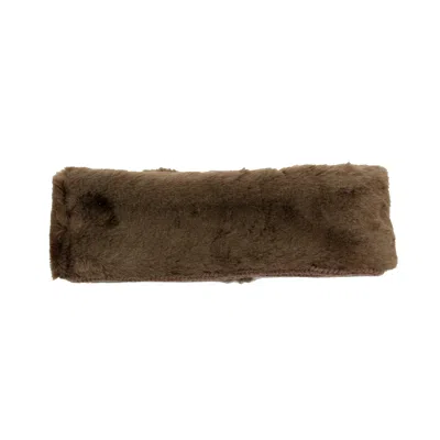 Portolano Faux Fur Headband In Brown