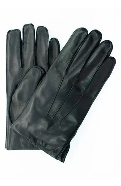 Portolano Faux Fur Trim Gloves In Black/black