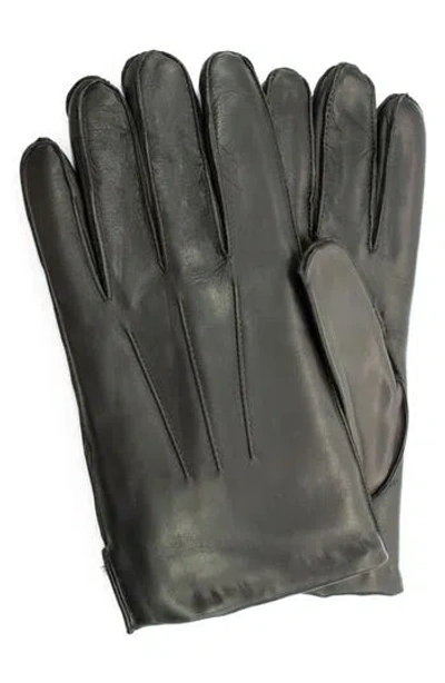 Portolano Faux Fur Trim Gloves In Teak/brown