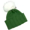 Portolano Faux Pom Beanie In Green