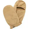 Portolano Faux Suede Mittens In Neutral