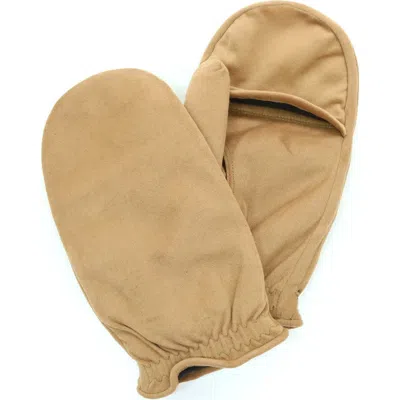 Portolano Faux Suede Mittens In Neutral